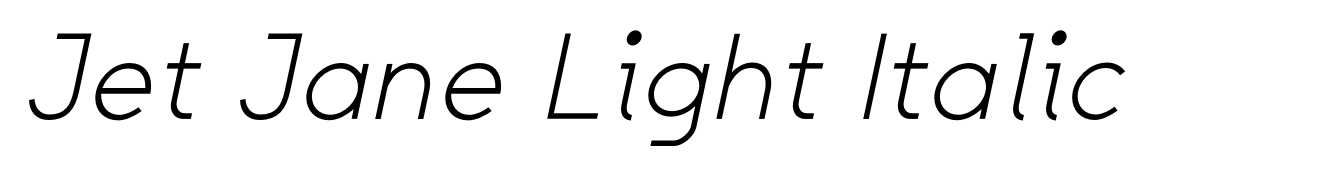 Jet Jane Light Italic